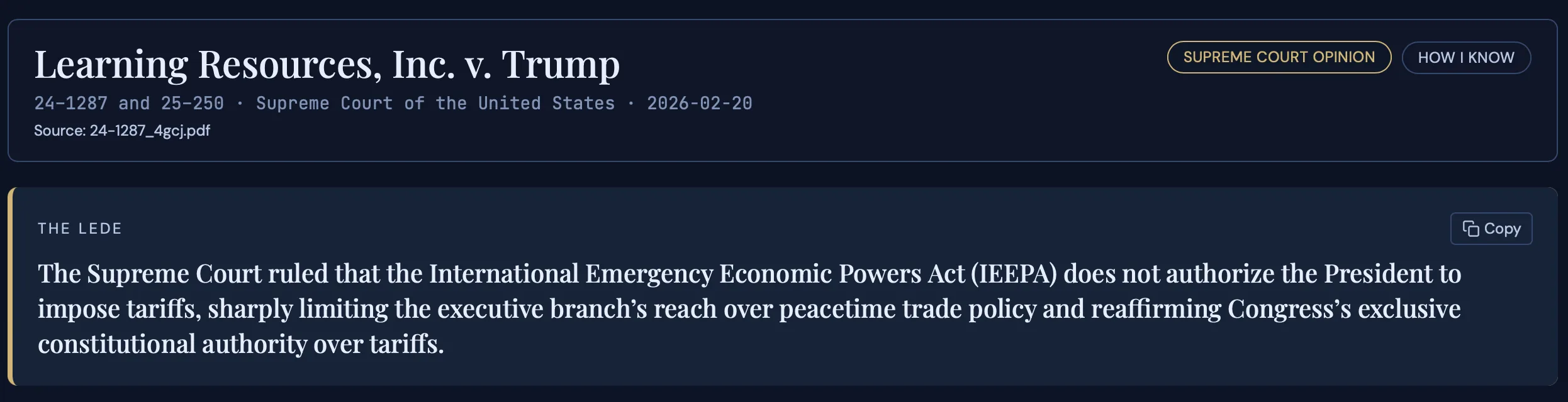 Lede & Ruling