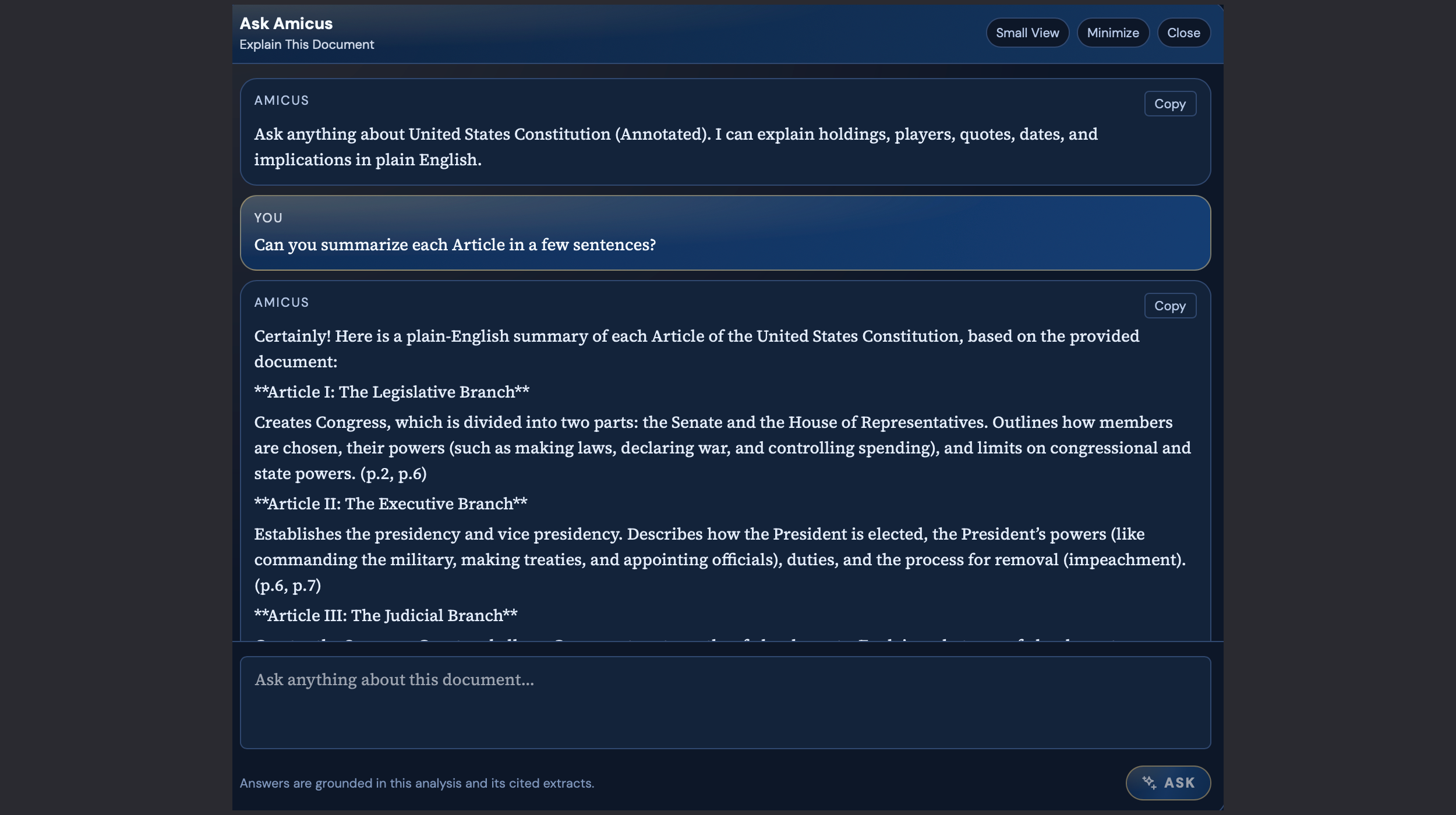 Ask Amicus - Constitution