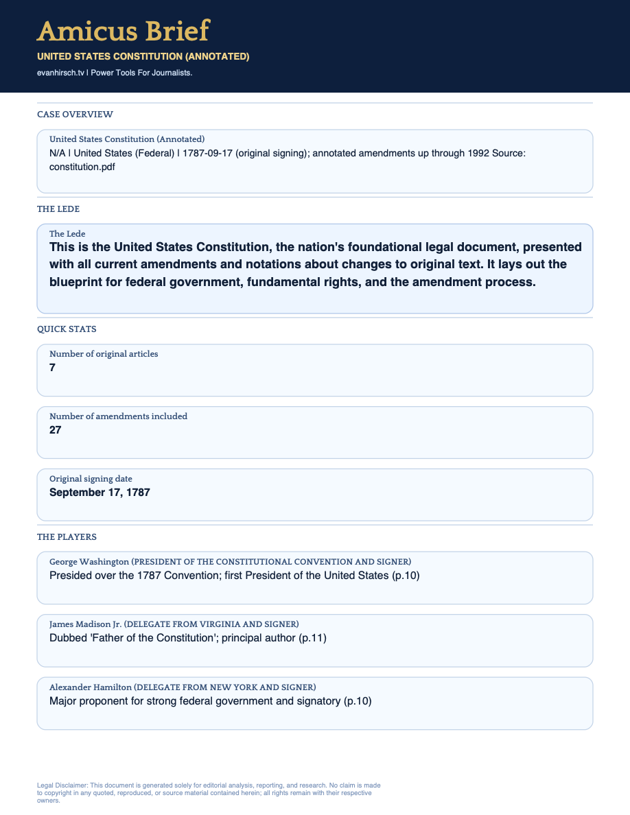 U.S. Constitution — Amicus output preview
