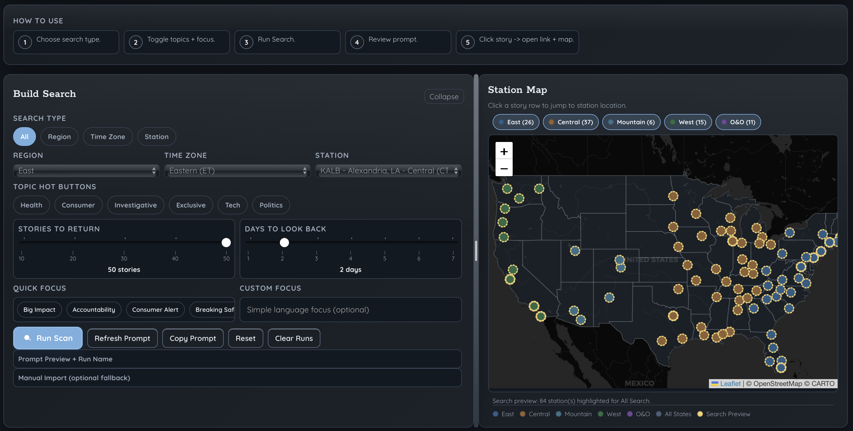 StoryScanner Dashboard